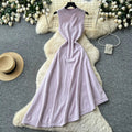 Waist folded A-line long skirt