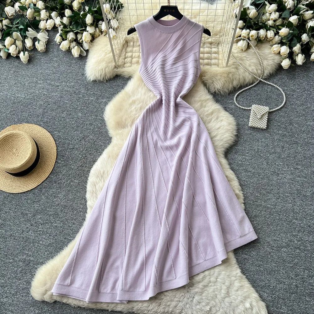 Waist folded A-line long skirt
