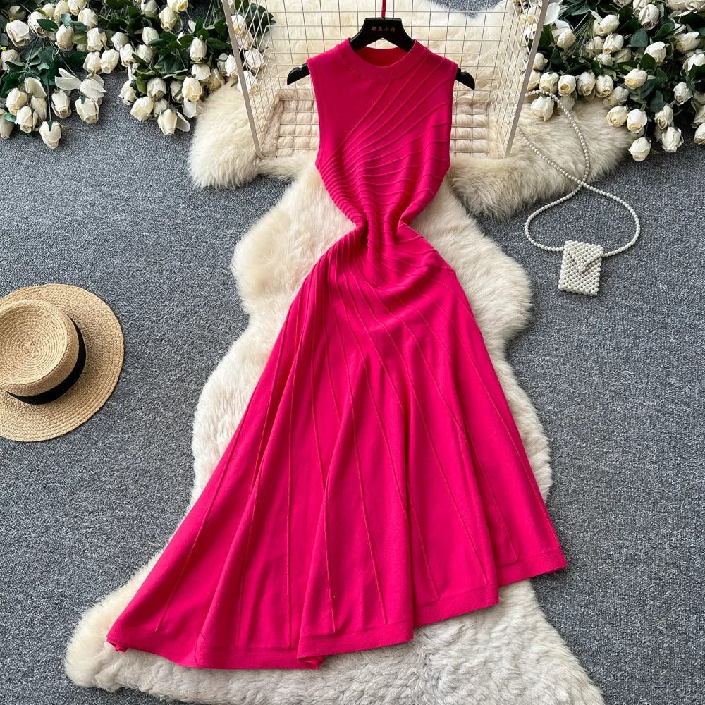 Waist folded A-line long skirt