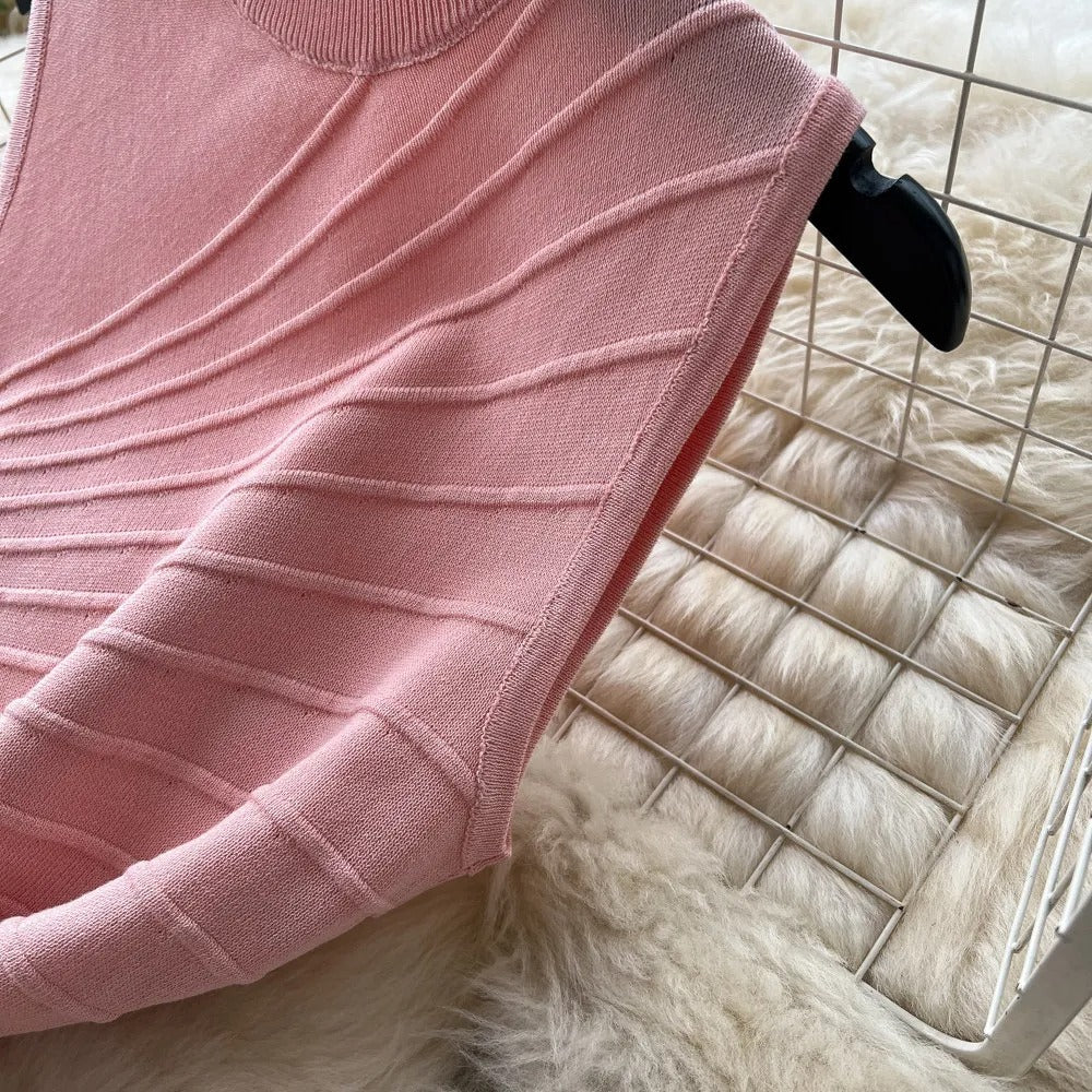 Waist folded A-line long skirt